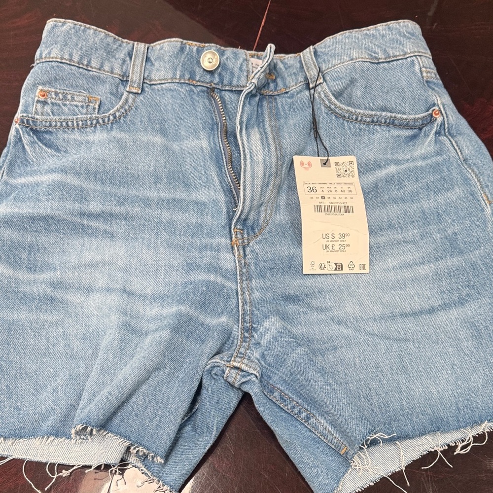 Zara Light Blue Jean Shorts